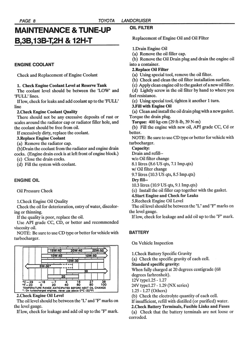 Toyota Landcruiser BJ HJ LJ Workshop Manual 1972-1990