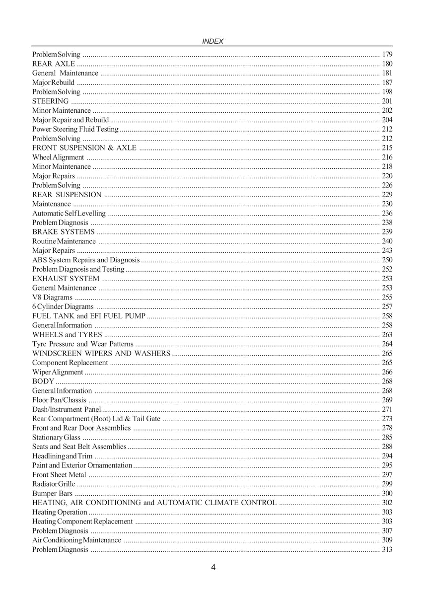 Falcon/Fairlane Ef El Vehicle Repair Manual 94-98