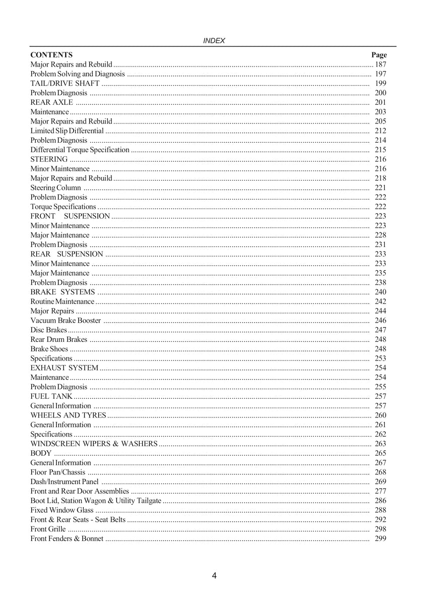 Holden Torana LU LJ LH LX GTR XU-1 Repair Manual 69-79