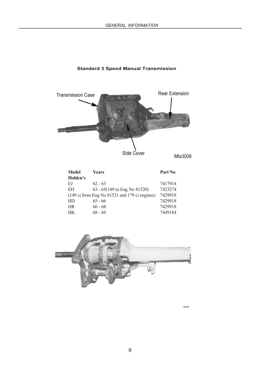 HOLDEN 1963-1988 TRANSMISSIONS Automatics and Manuals