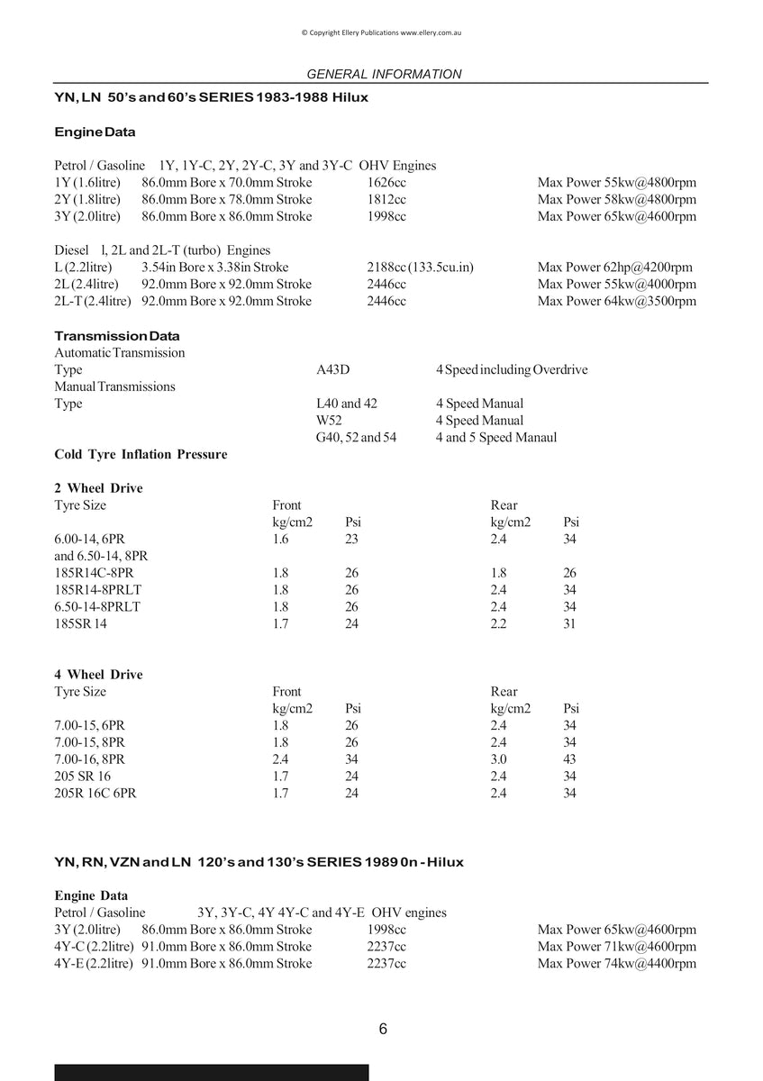 Toyota Hi-Lux & 4Runner 79-97