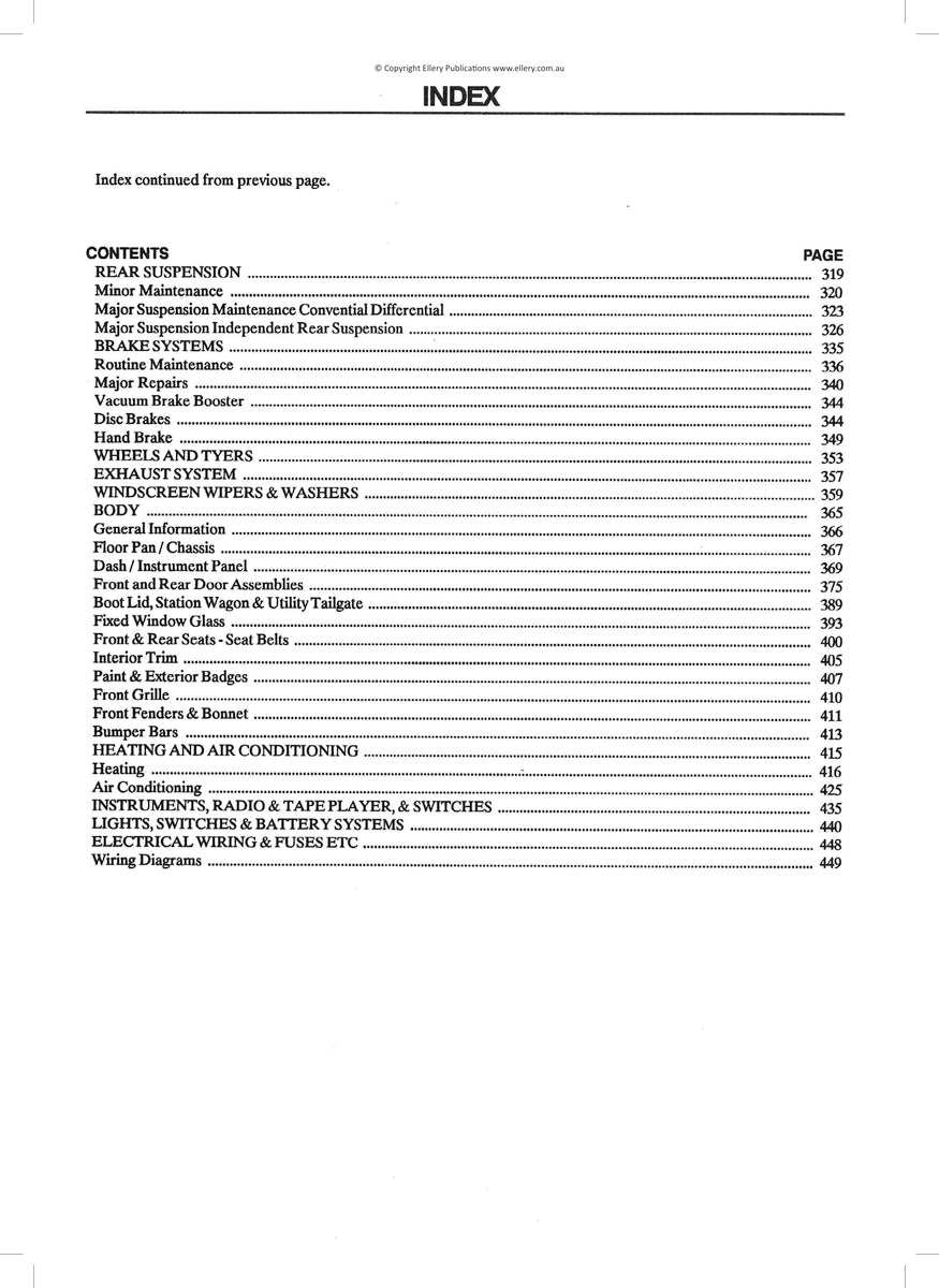 Holden Commodore/Lexcen Vr Vs Repair Manual 93-97