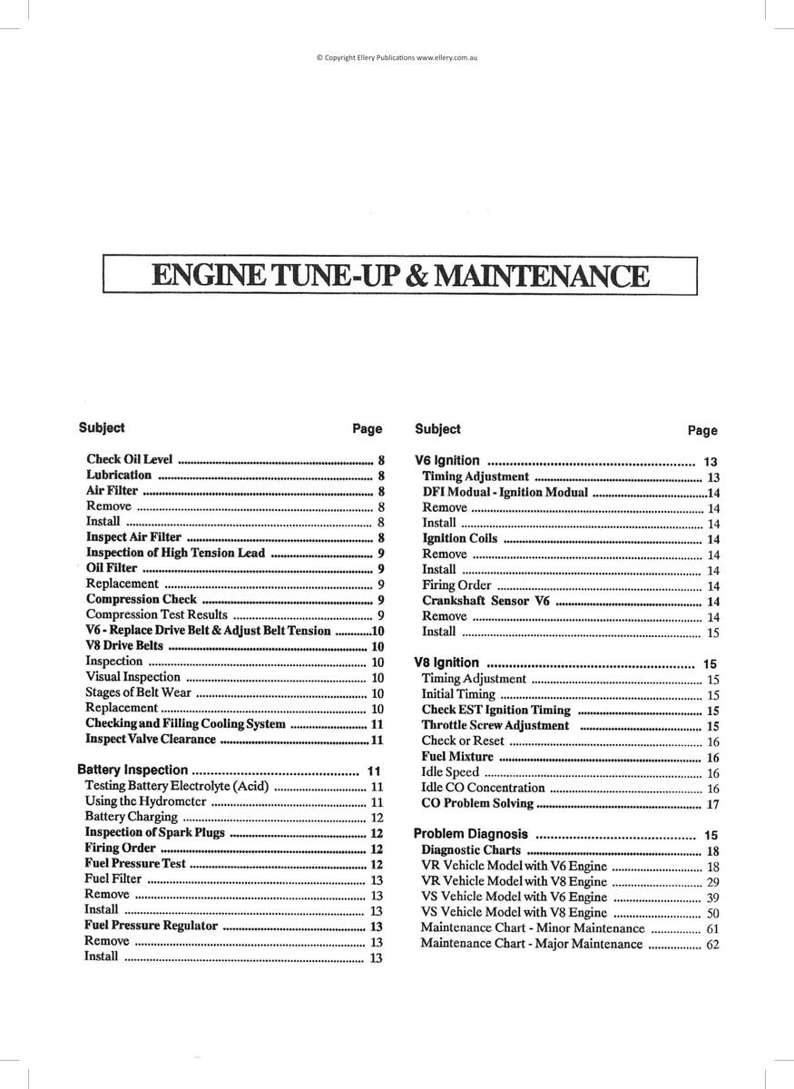 Holden Commodore/Lexcen Vr Vs Repair Manual 93-97