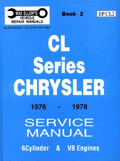 Chrysler Cl Series Service Manual 76-78 [Bk 2]