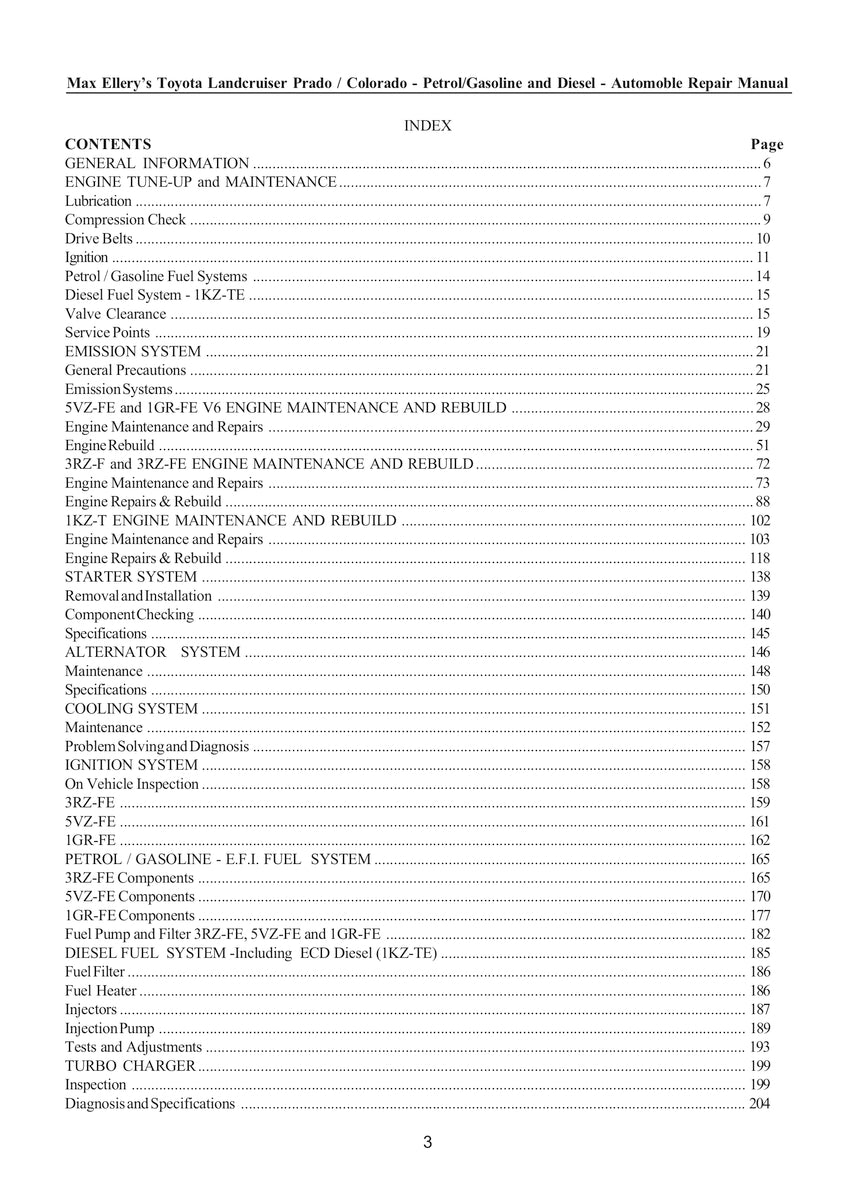 Toyota Prado Repair Manual 96-08