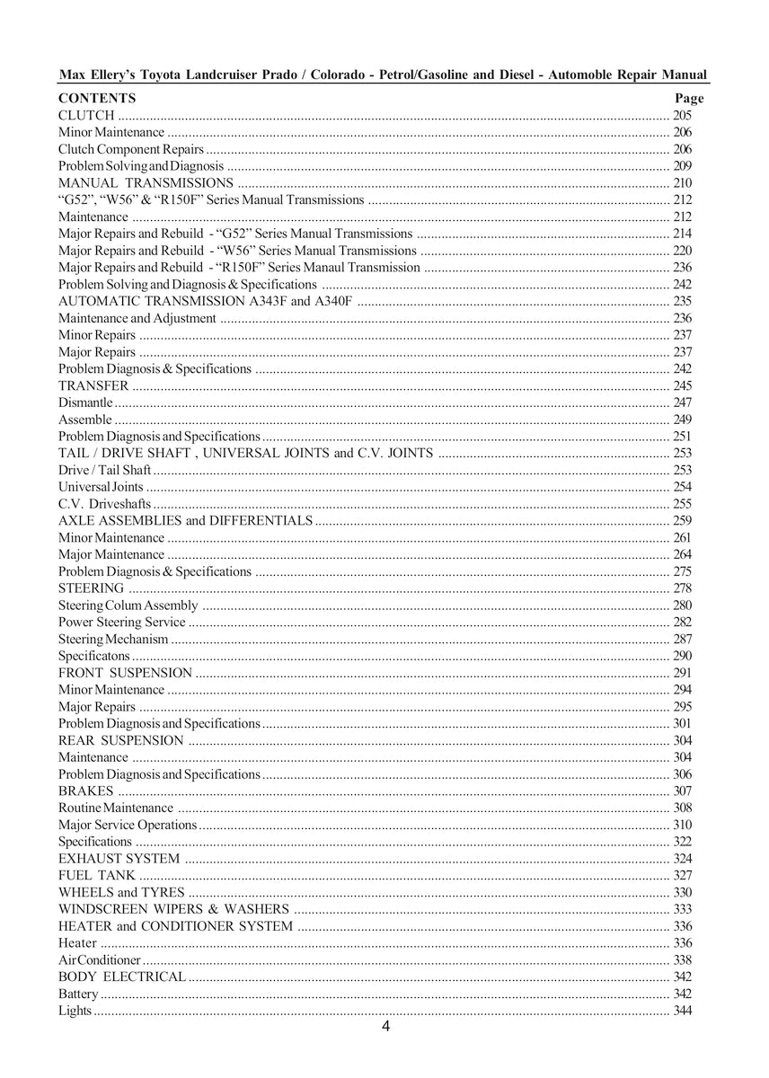 Toyota Prado Repair Manual 96-08