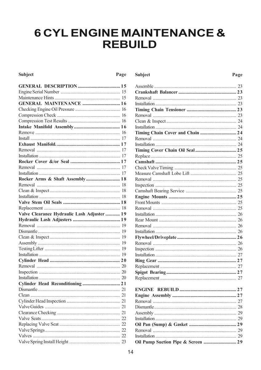 Falcon/Fairlane Vehicle Repair Manual 99-02