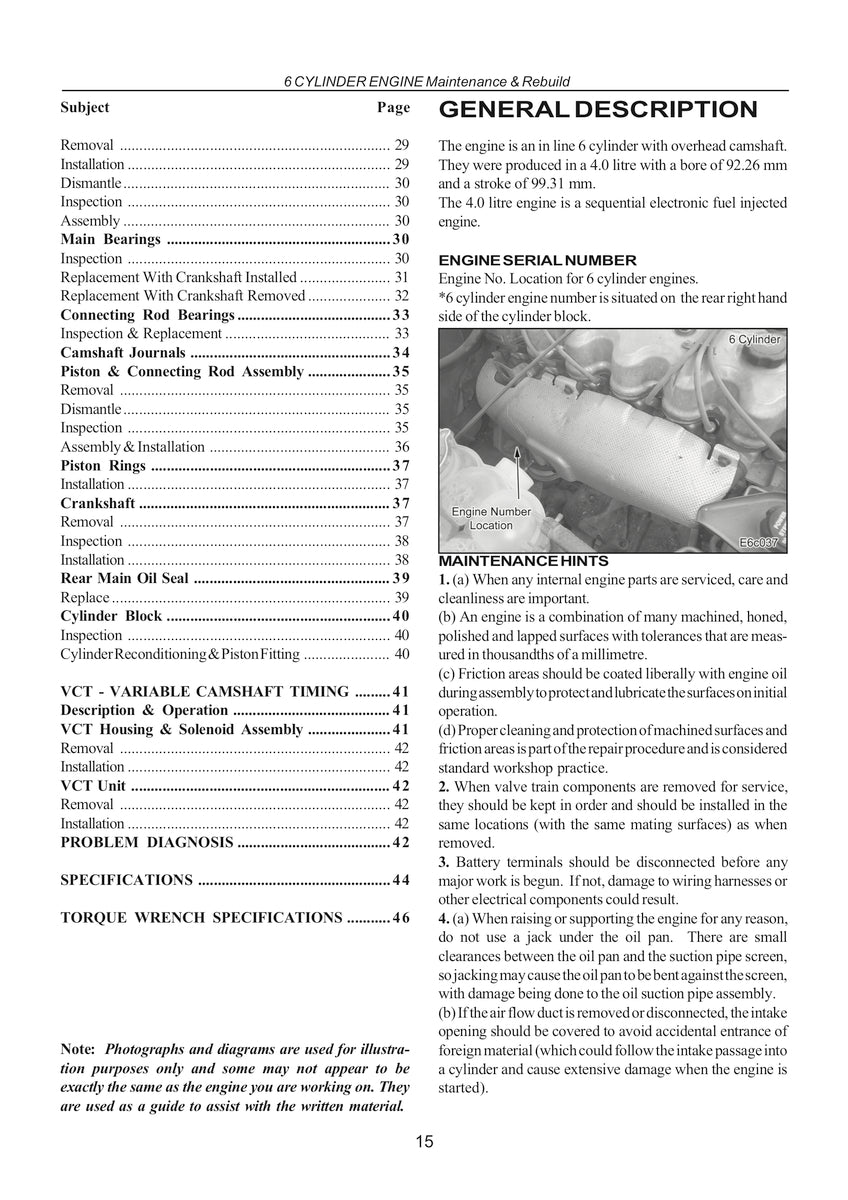Falcon/Fairlane Vehicle Repair Manual 99-02