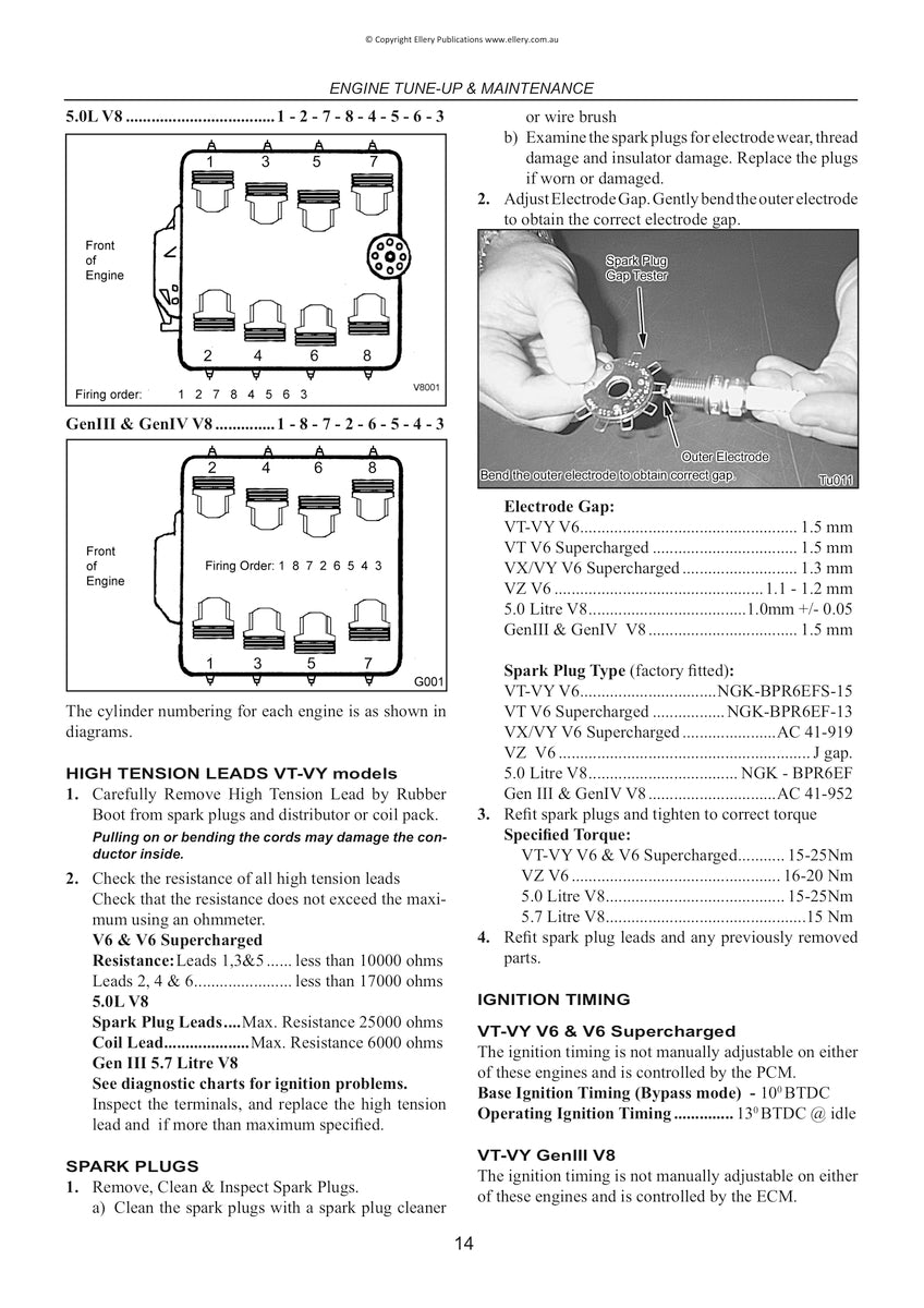 Holden Commodore VT VX VY VZ Repair Manual 1997-2007