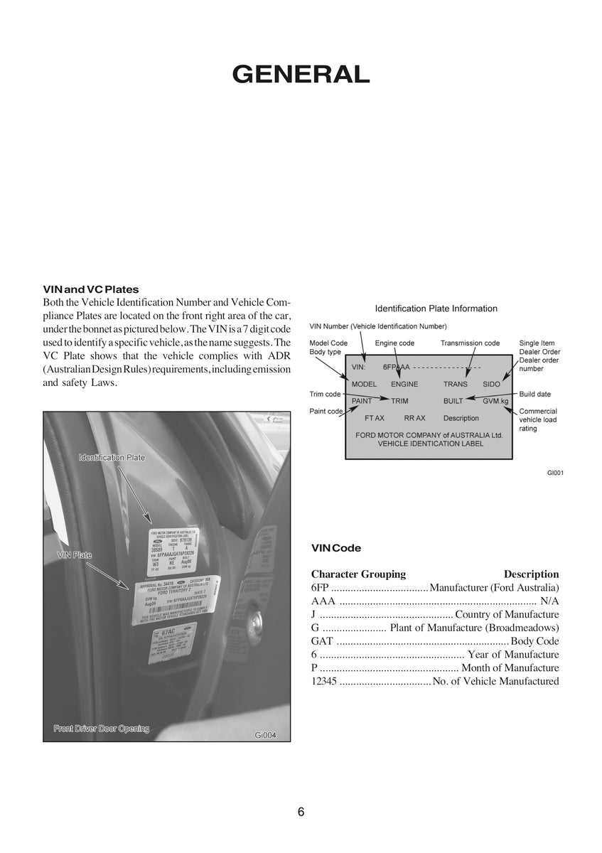 Ford Territory Rear & All Drive Repair Manual 2004-2009