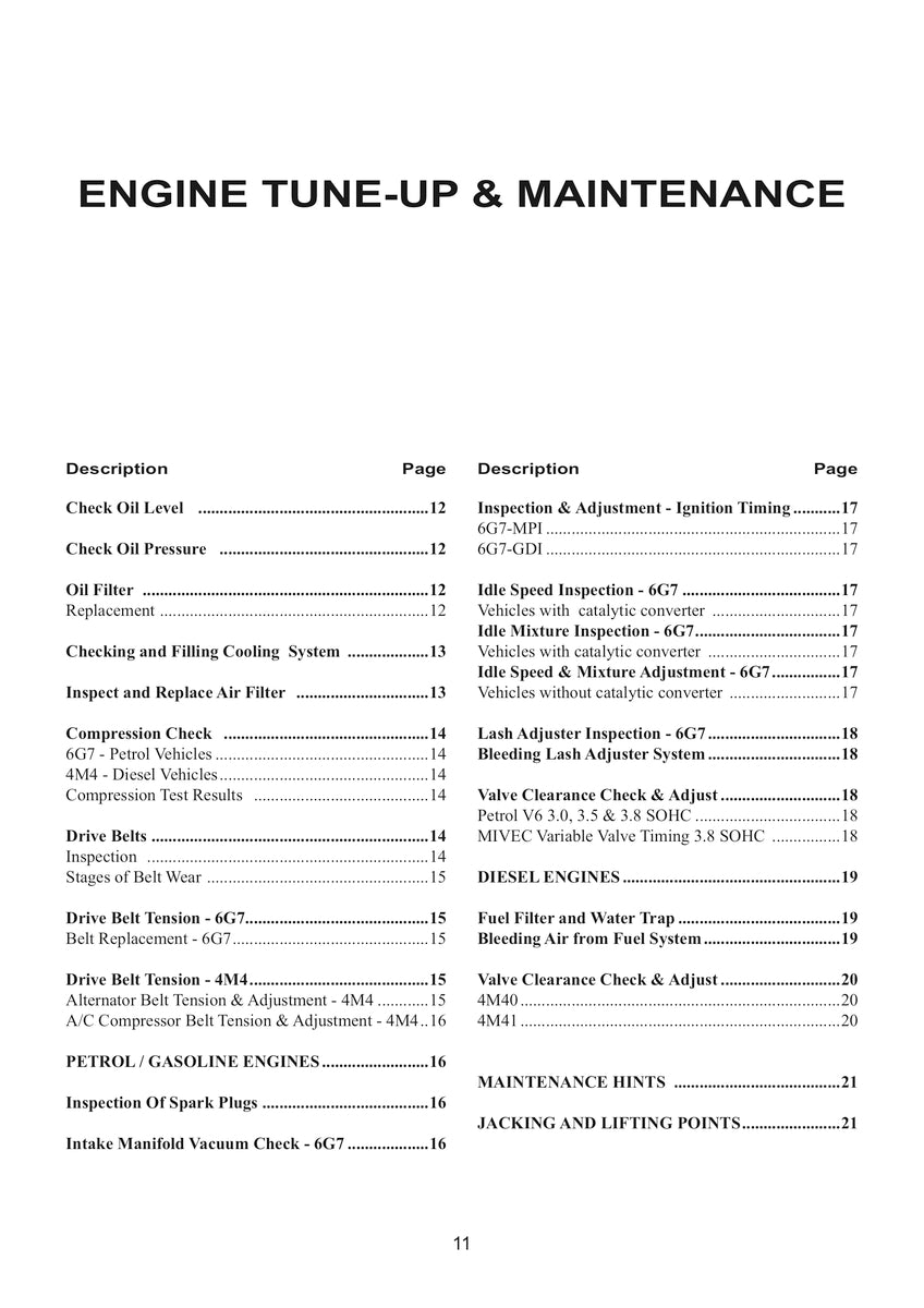 Mitsubishi Pajero Repair Manual 1999-2014
