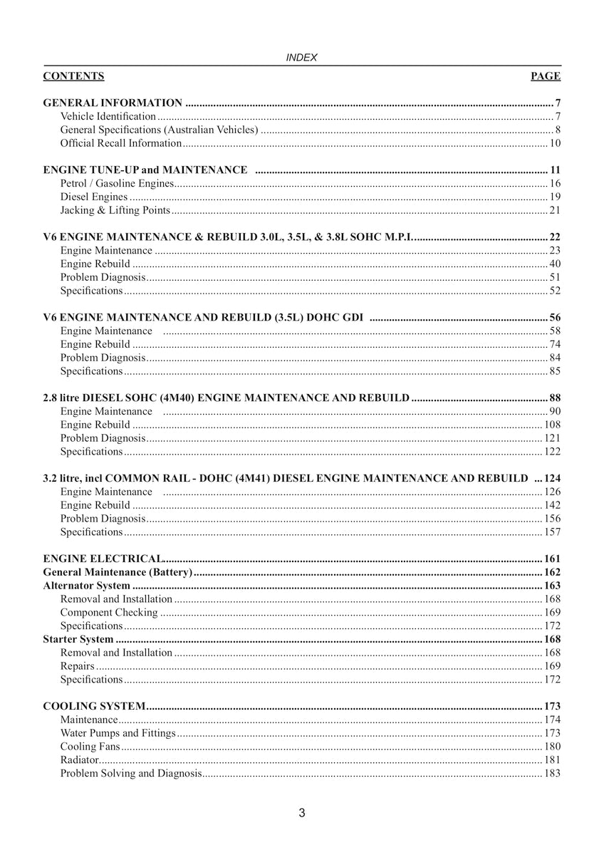 Mitsubishi Pajero Repair Manual 1999-2014