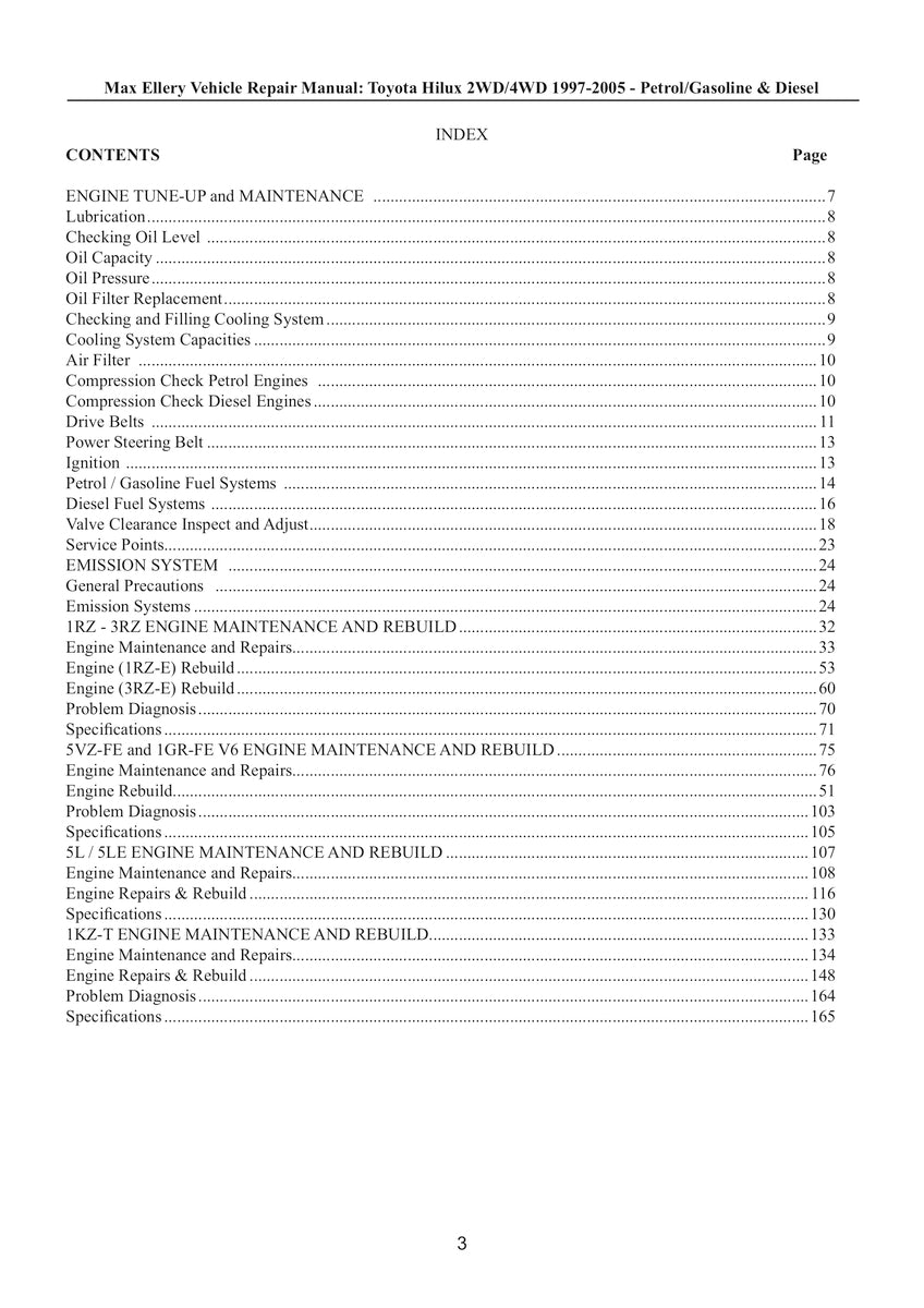 Toyota Hilux 2Wd & 4Wd 1997-2005