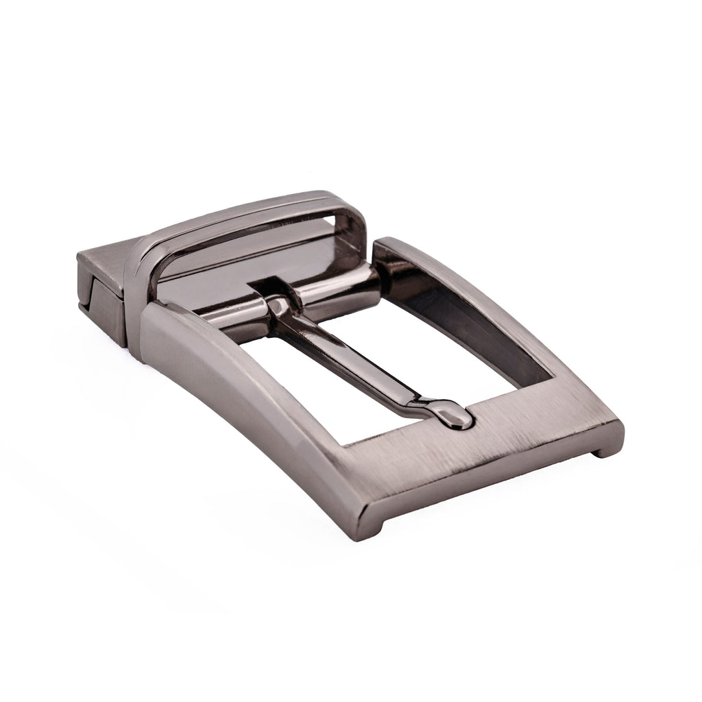Brush Gun Metal Reversible Belt Buckle