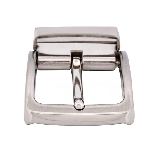 Brushed Nickel Reversible Belt Buckle