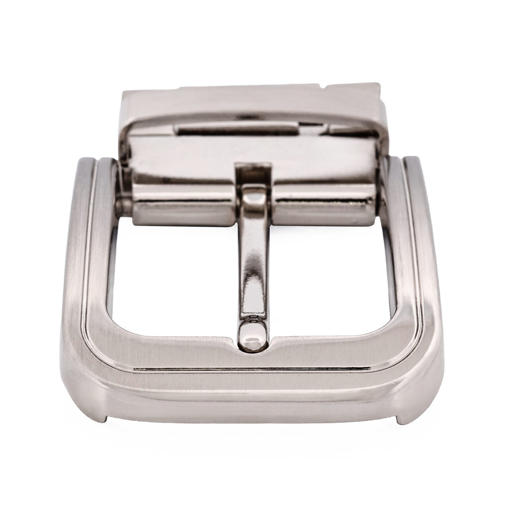 Brushed Silver Reversible Belt Buckle