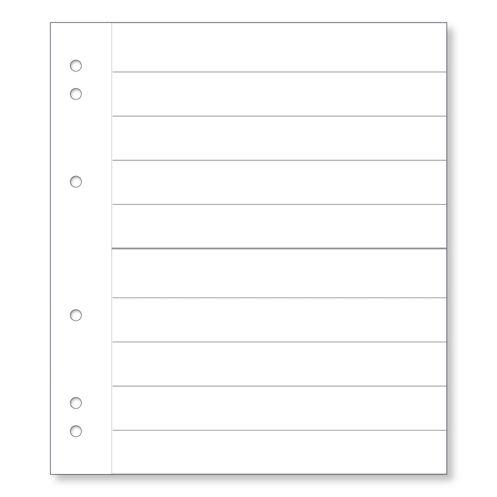 Renniks Banknote Album Plastic Refill Pages, 2 Pockets, Pack 10