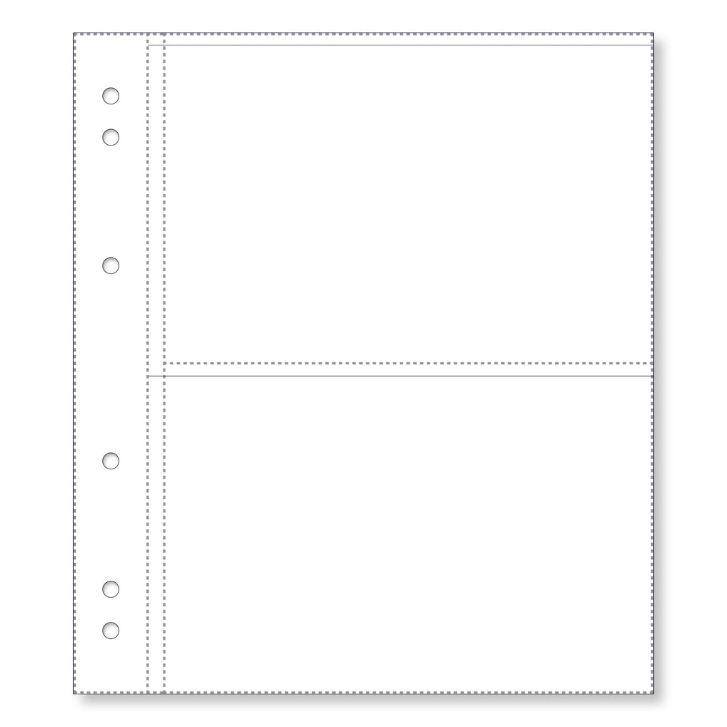Renniks Banknote Album Plastic Refill Pages, 2 Pockets, Pack 10