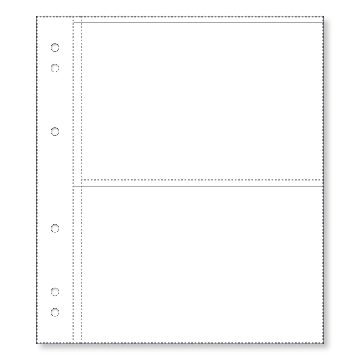 Renniks Banknote Album Plastic Refill Pages, 2 Pockets, Pack 10
