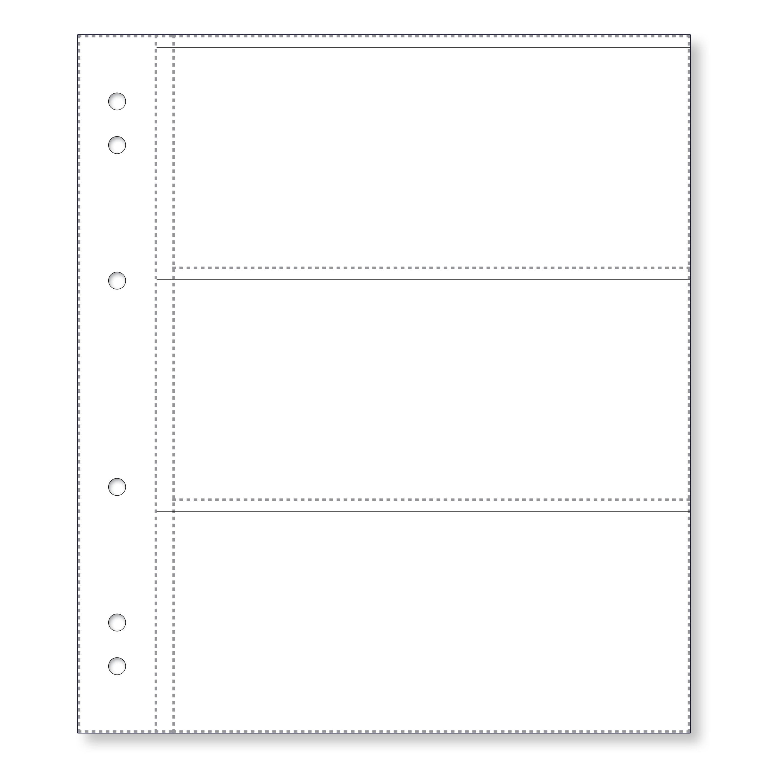 Renniks Banknote Album Plastic Refill Pages, 3 Pockets, Pack 10
