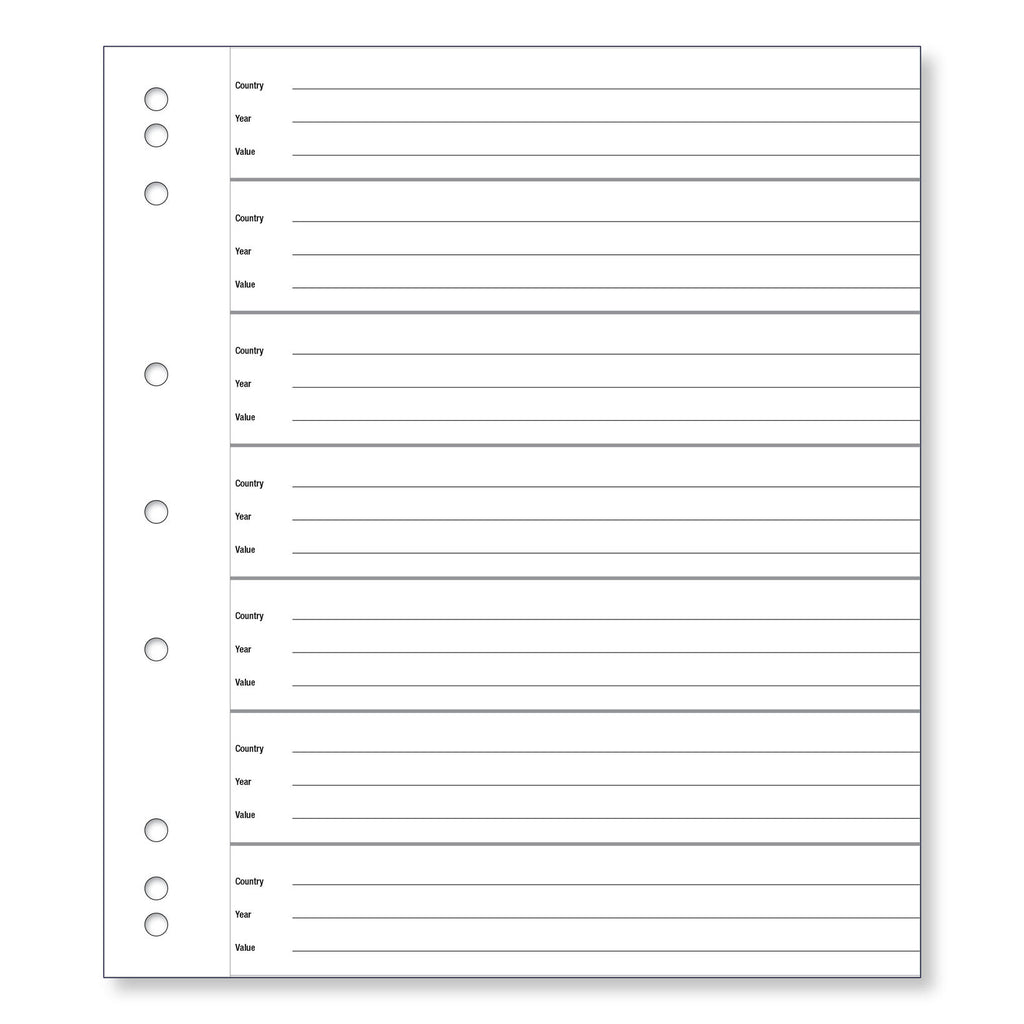 Renniks Coin Album Plastic Refill Pages, 42 Pockets, Pack 10