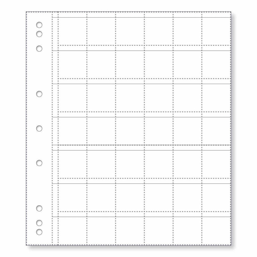 Renniks Coin Album Plastic Refill Pages, 42 Pockets, Pack 10