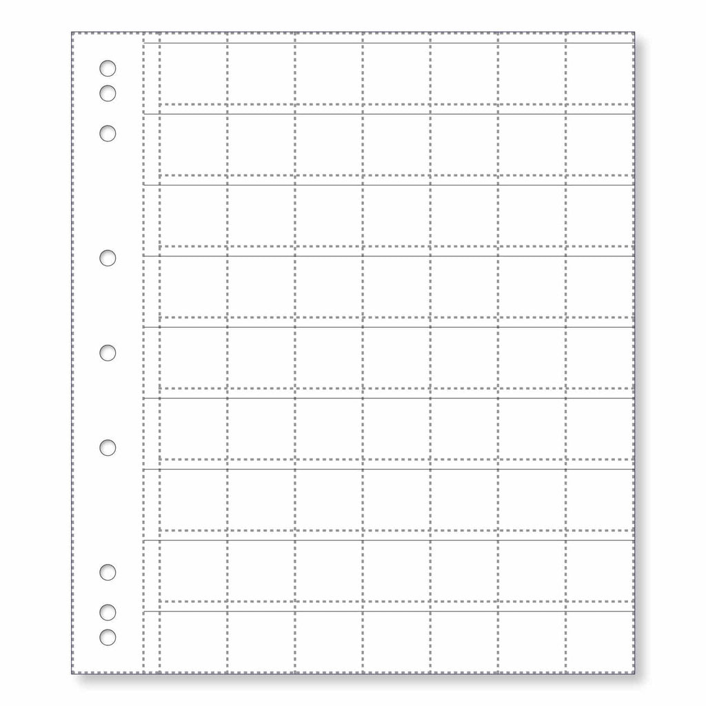 Renniks Coin Album Plastic Refill Pages, 63 Pockets, Pack 10