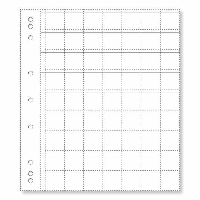 Renniks Coin Album Plastic Refill Pages, 63 Pockets, Pack 10