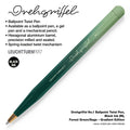 Drehgriffel No.1, Ballpoint Twist Pen, Royal Blue Ink (M), Aluminium Barrel in Forest Green/Sage - Gradient Edition