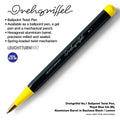 Drehgriffel No.1, Ballpoint Twist Pen, Royal Blue Ink (M), Aluminium Barrel in Bauhaus Black / Lemon