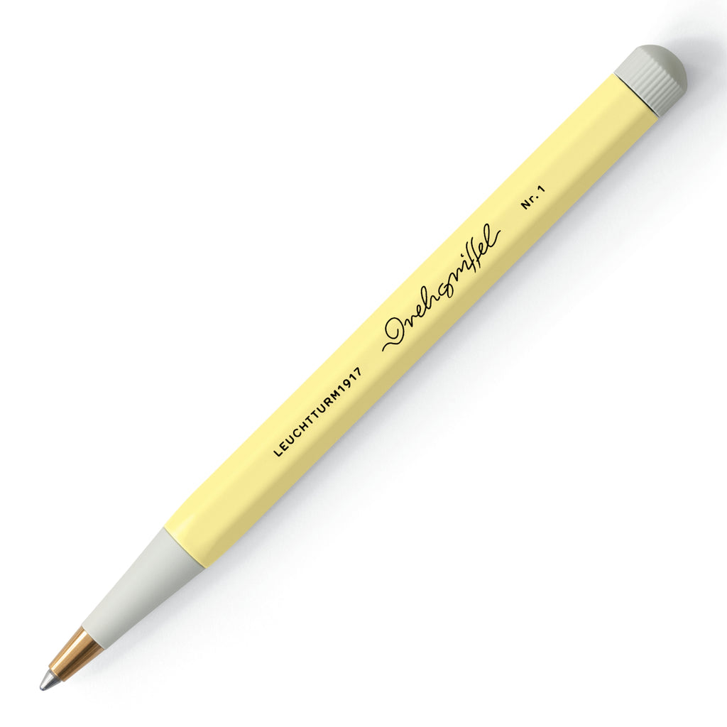 Drehgriffel No.1, Ballpoint Twist Pen, Royal Blue Ink (M), Aluminium Barrel in Vanilla