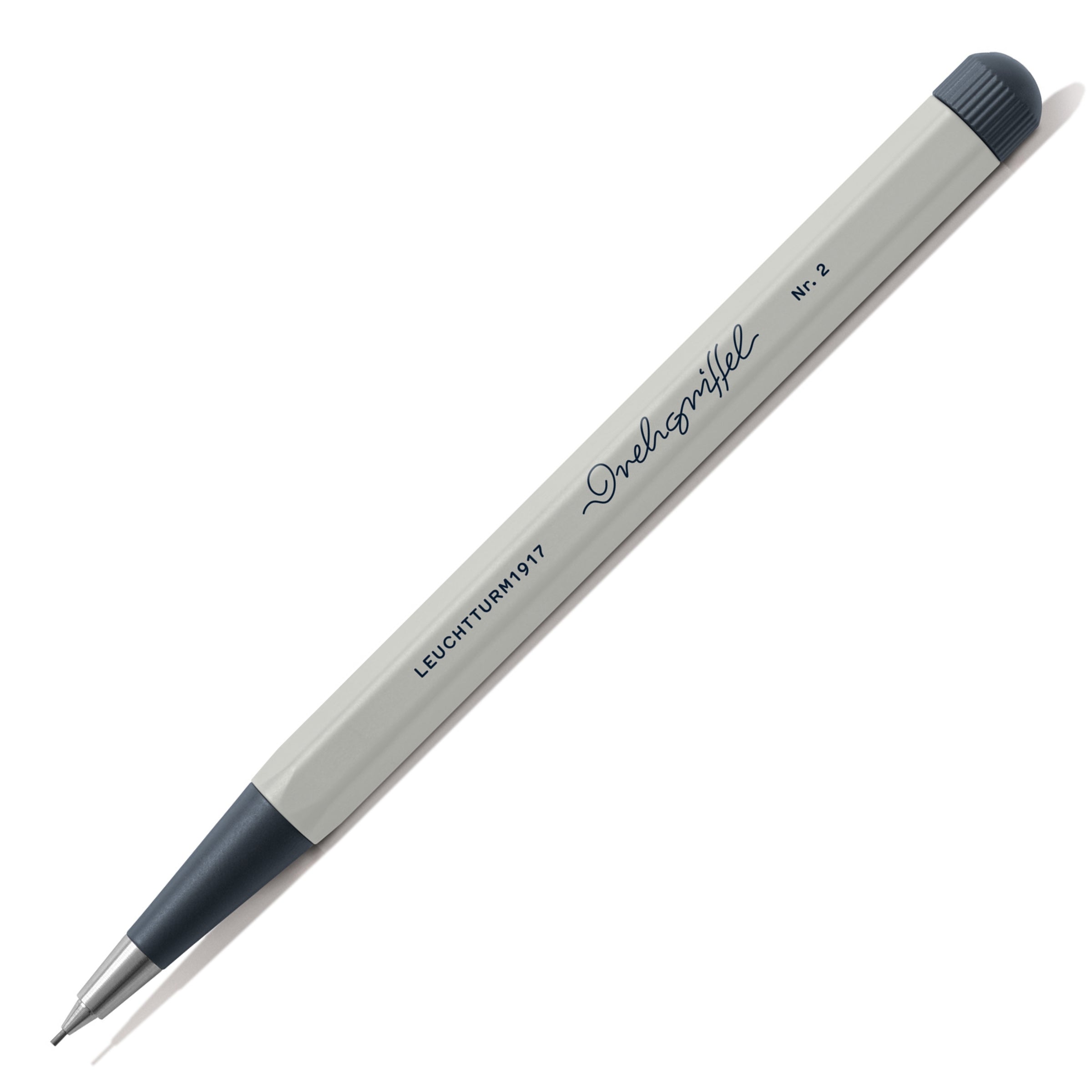 Drehgriffel No.2, Twist Pencil, HB Graphite (0.7mm), Aluminium Barrel in Light Grey