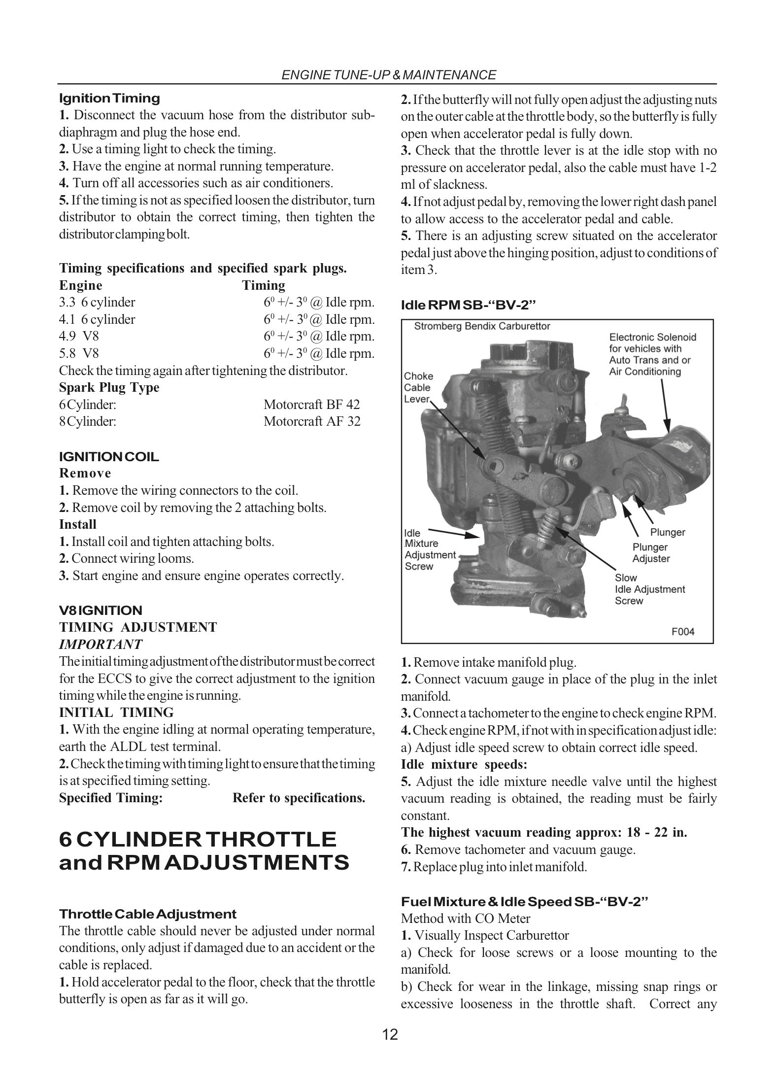 Ford Falcon/Fairlane Xa Xb Xc Abridged Factory Workshop Manual 72-79