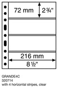 Plastic pockets GRANDE, with 4 horizontal stripes, clear