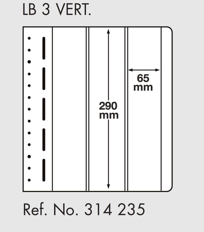 LIGHTHOUSE LB-Blank sheets, 3-way division, 60 x293mm (pack of 10)