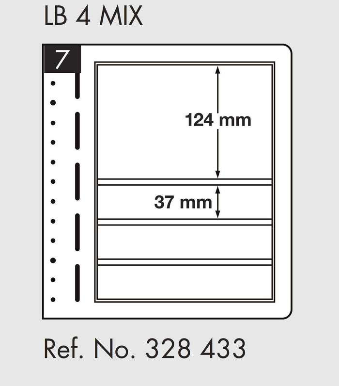 LIGHTHOUSE LB-Blank sheets, 4-way division, 190x124mm, 190x37mm (pack of 10)