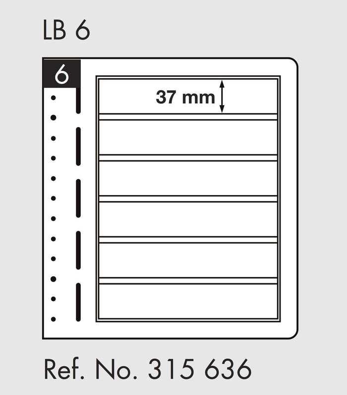 LIGHTHOUSE LB-Blank sheets, 6-way division, 190x 37mm (pack of 10)