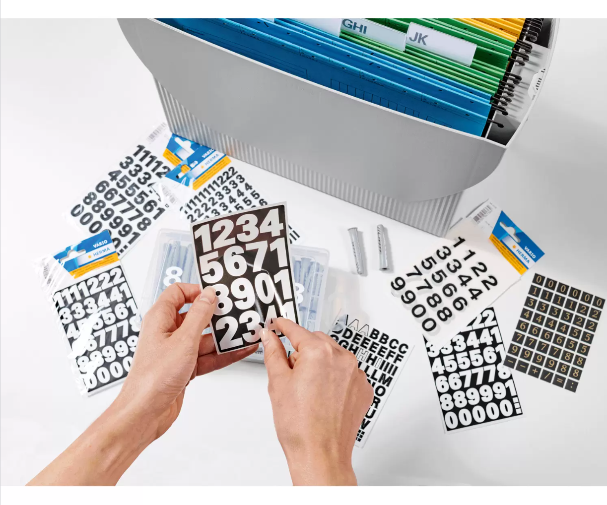 Numbers 15 mm 0-9 weatherproof film white