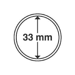 Coin Capsules, Inner Diameter 33mm, 100 per pack