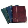 COMFORT DL Stockbook DIN A4, 64 black pages, padded cover crocodile-look, metal corners, blue
