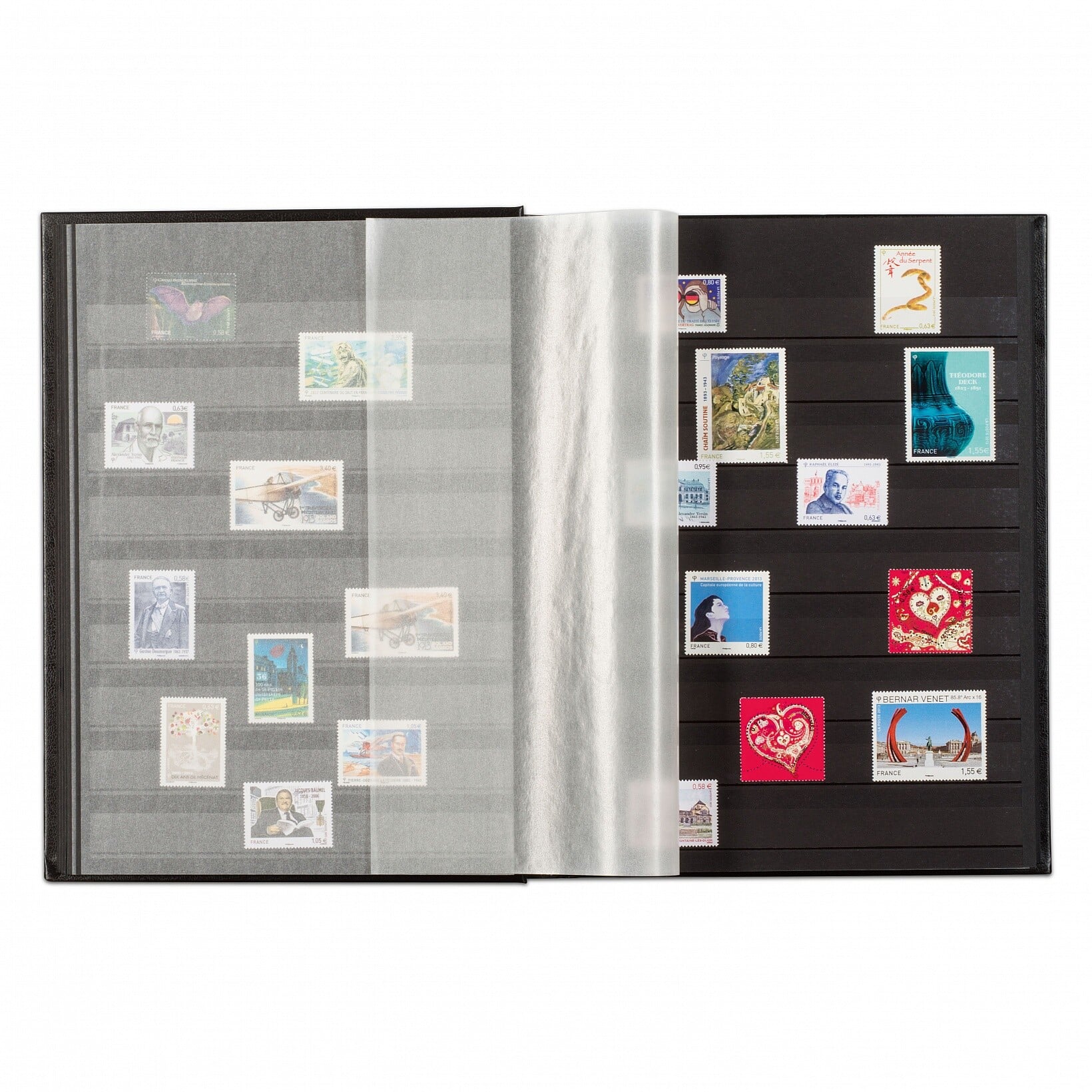 A4 Stockbook COMFORT, 32 black pages, padded cover, green