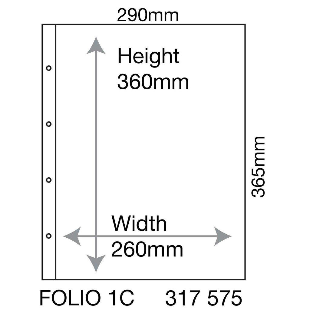Plastic Pockets FOLIO, 1-way division, clear