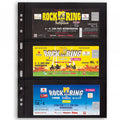 Plastic pockets GRANDE, with 3 horizontal stripes, black- double sided