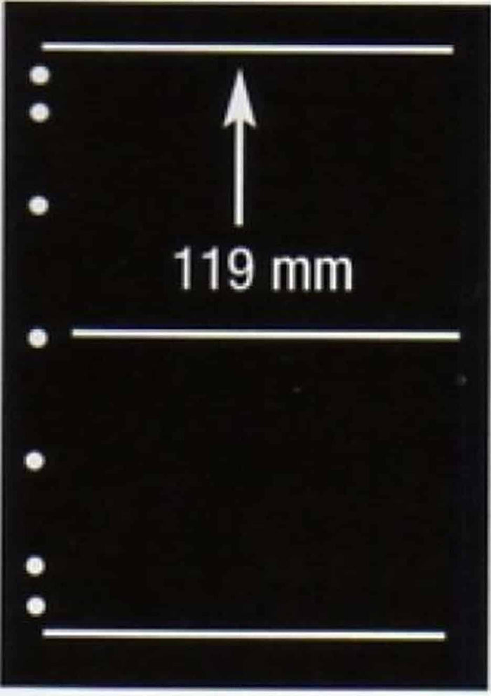 Hagner Single Sided Black Stocksheets - 2 Strips (Pack 10)