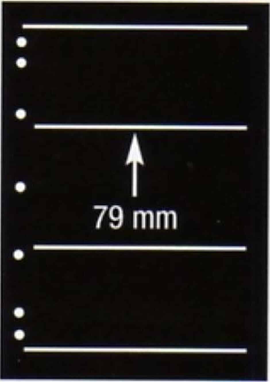 Hagner Single Sided Black Stocksheets - 3 Strips (Pack 10)