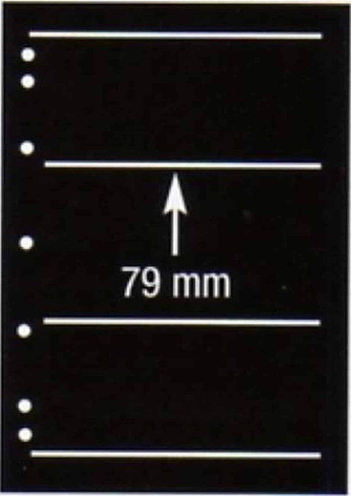 Hagner Single Sided Black Stocksheets - 3 Strips (Pack 10)