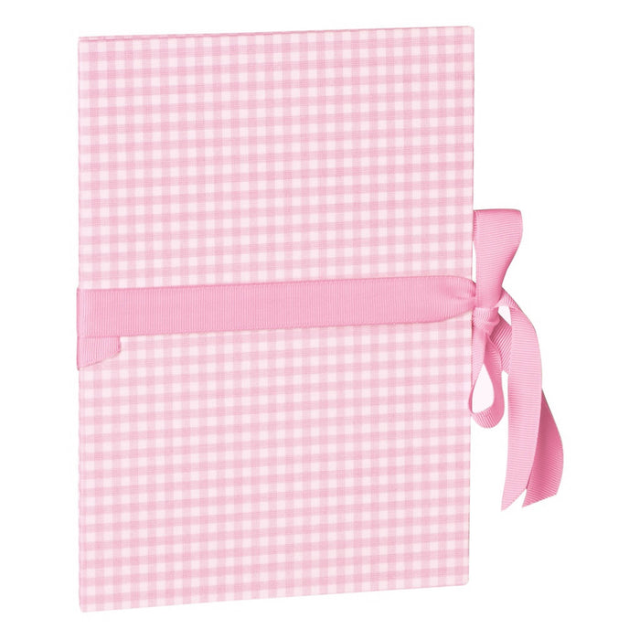 Leporello Folding Album, Grande Vichy, Rosa