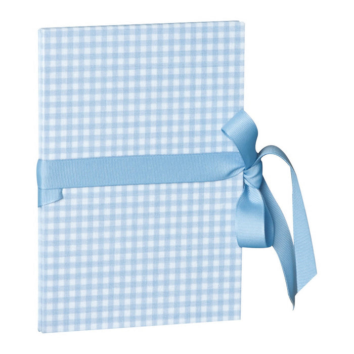 Leporello Folding Album, Classico Vichy Hellblau
