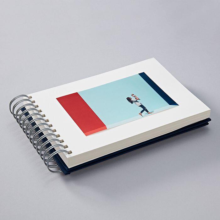 Photo Album, Spiral Bound, Mini Mucho, Cream Pages, Azzurro