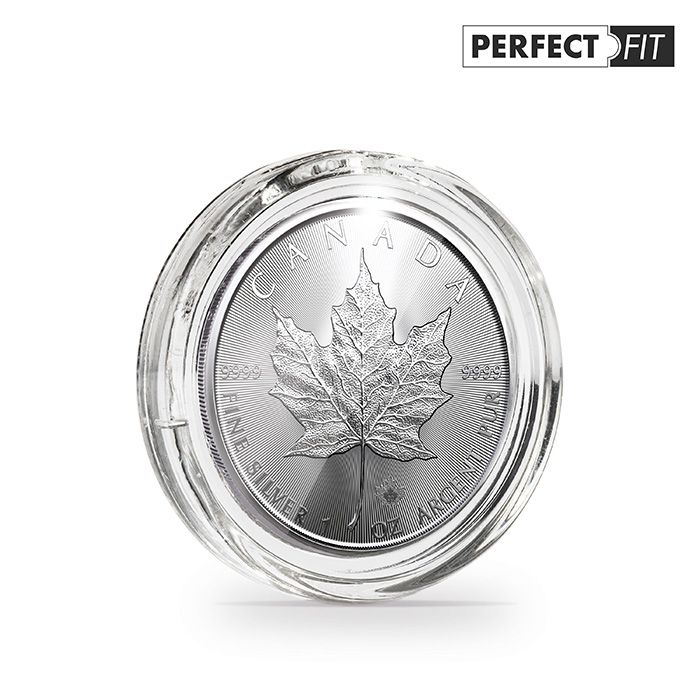 Ultra coin capsules perfect fit for 1 oz. Maple Leaf Silver 38mm pack of 10